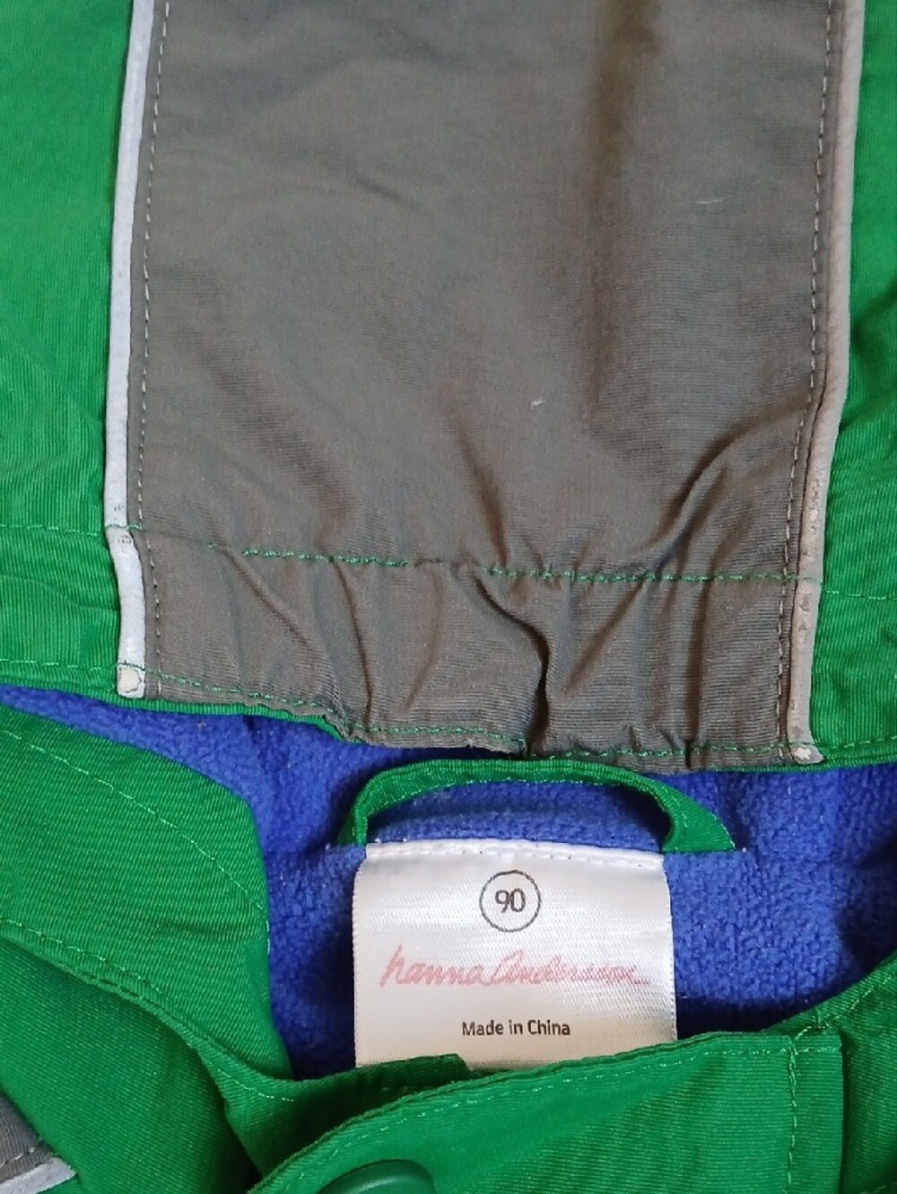 Hanna Andersson Boys Fleece-Lined Hooded Winter Jacket Green Gray Size 90 (2T) - Picture 2 of 9